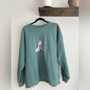 PSO brand- teal trendy crewneck size large